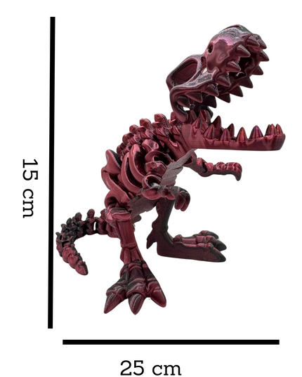 T-Rex Articulado Impreso en 3D | Dinosaurio Flexible de 25 Articulaciones | Toyverse 3D
