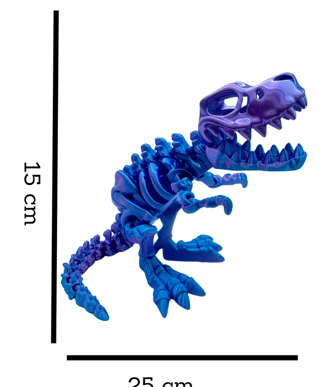 T-Rex Articulado Impreso en 3D | Dinosaurio Flexible de 25 Articulaciones | Toyverse 3D