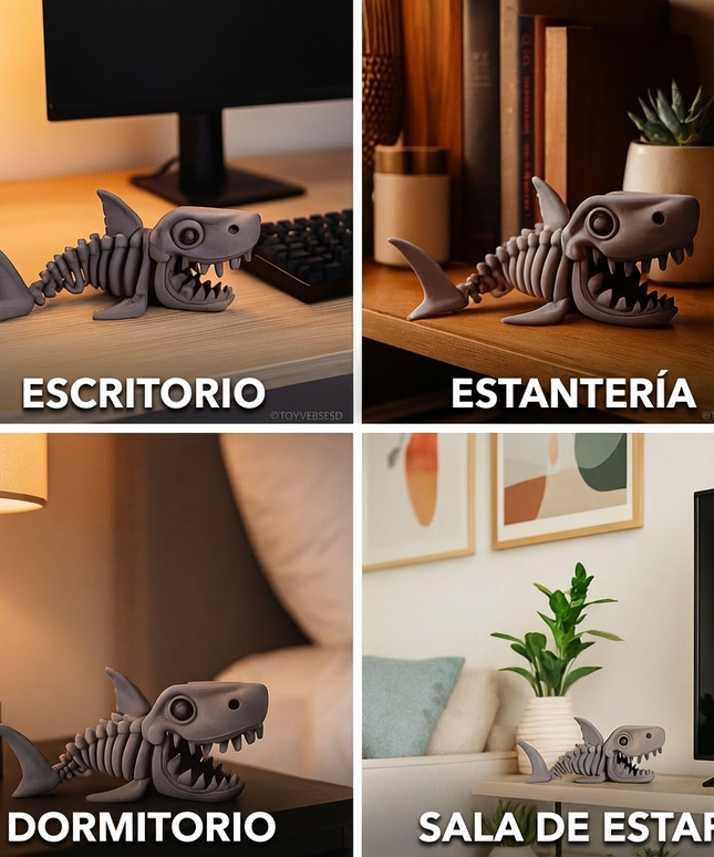 Megalodón Grande Articulado Impreso en 3D | 30cm | ToyVerse3D