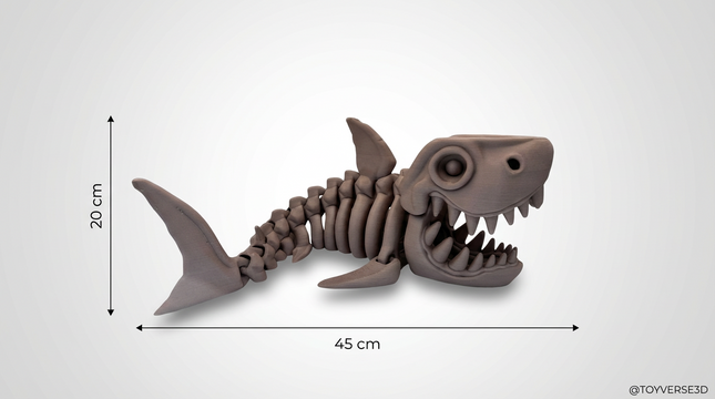 Megalodón Grande Articulado Impreso en 3D | 30cm | ToyVerse3D