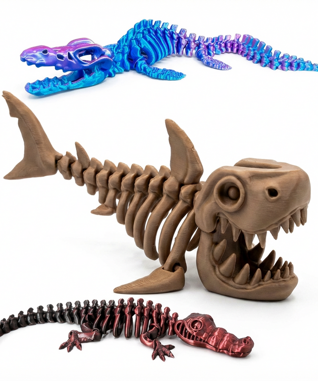 Pack Jurásico | 3 Dinosaurios Articulados 3D | ToyVerse3D