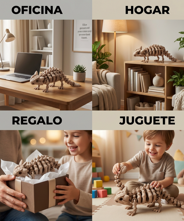 Anquilosaurio Articulado Impreso en 3D | 19 Articulaciones | Toyverse 3D