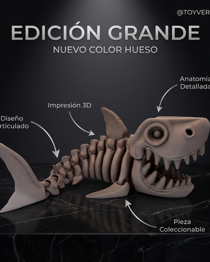 Megalodón Grande Articulado Impreso en 3D | 30cm | ToyVerse3D