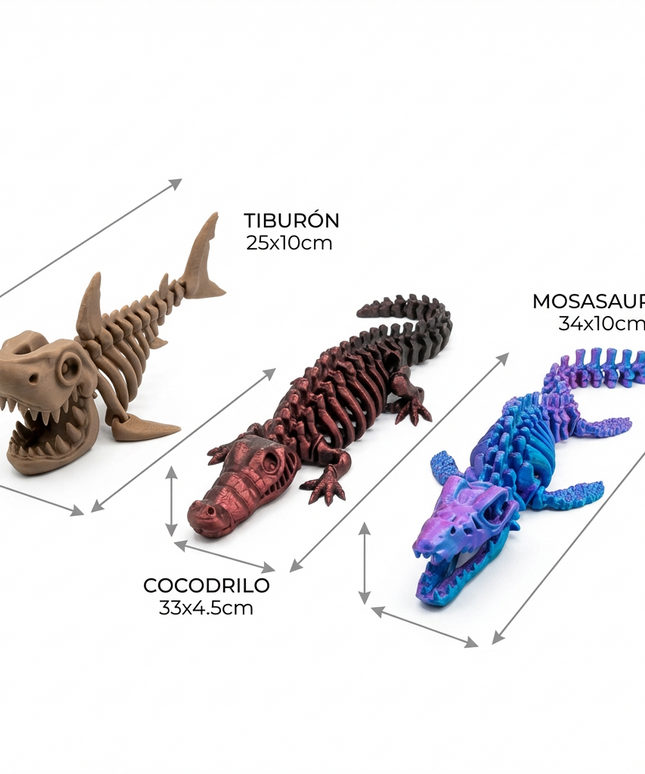 Pack Jurásico | 3 Dinosaurios Articulados 3D | ToyVerse3D
