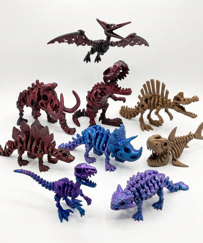 Pack Mega Colección | 9 Dinosaurios Articulados 3D | ToyVerse3D