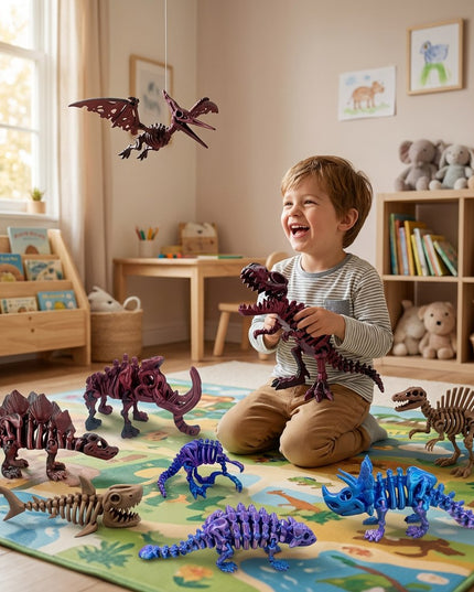 Pack Mega Colección | 9 Dinosaurios Articulados 3D | ToyVerse3D
