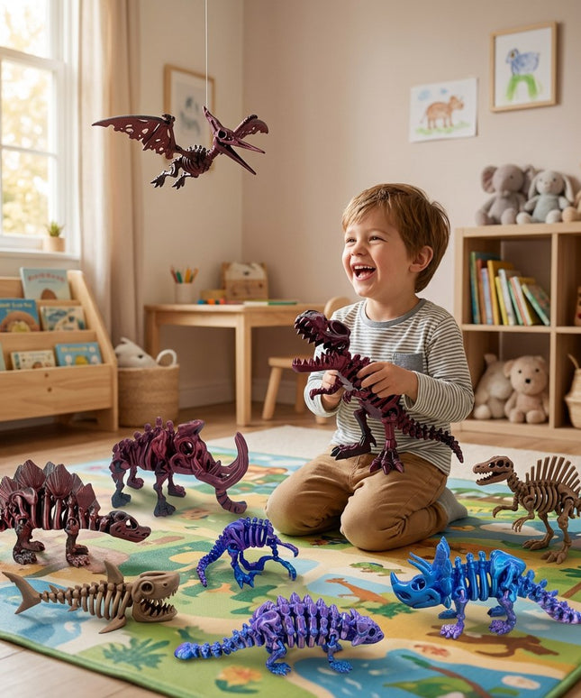 Pack Mega Colección | 9 Dinosaurios Articulados 3D | ToyVerse3D