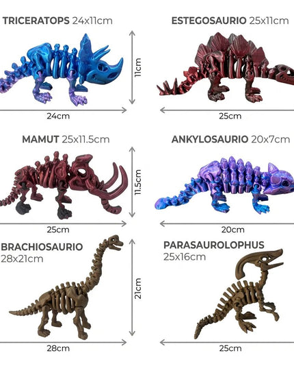 Pack Coleccionista | 6 Dinosaurios Articulados 3D | ToyVerse3D