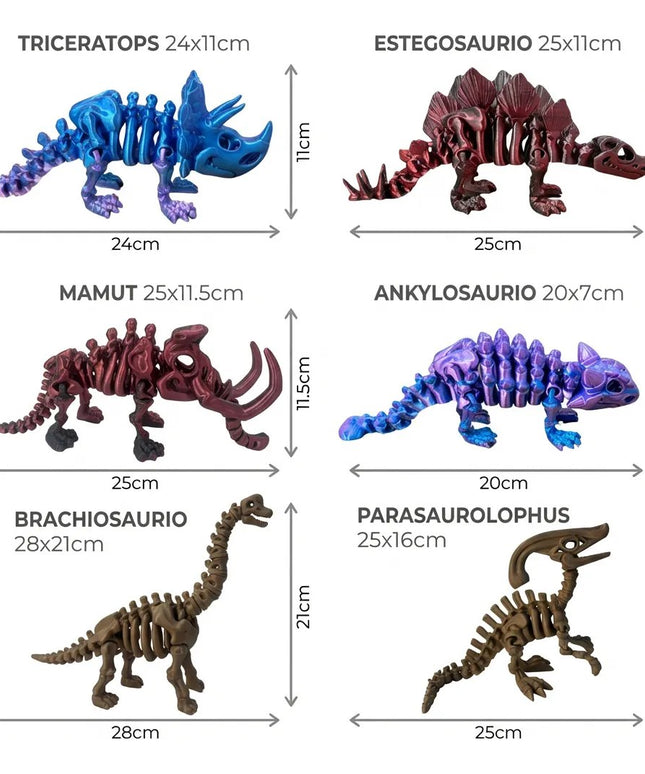 Pack Coleccionista | 6 Dinosaurios Articulados 3D | ToyVerse3D